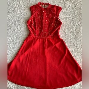 Altar'd State Vibrant Red Lace Dress